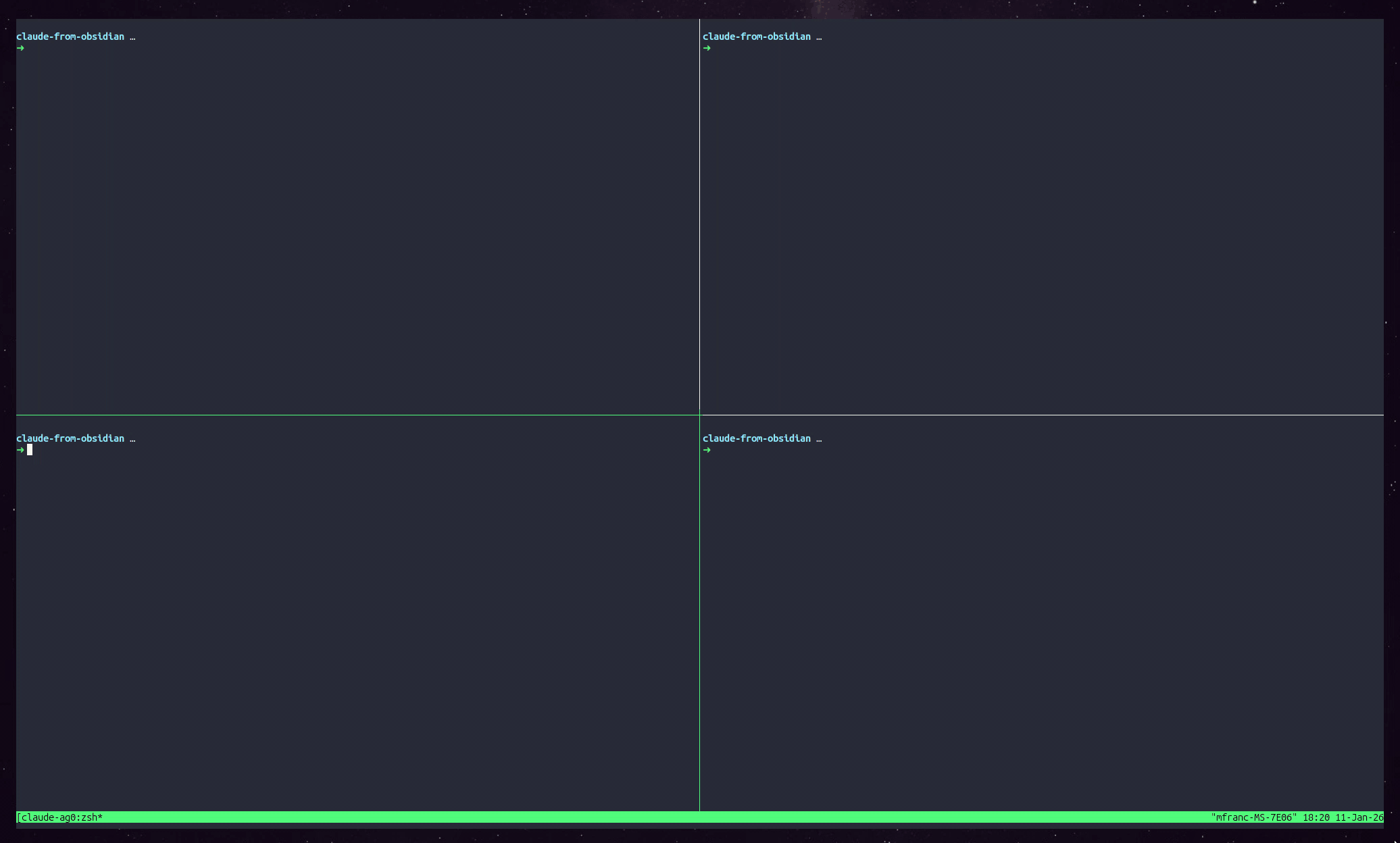 Multi-agent tmux setup